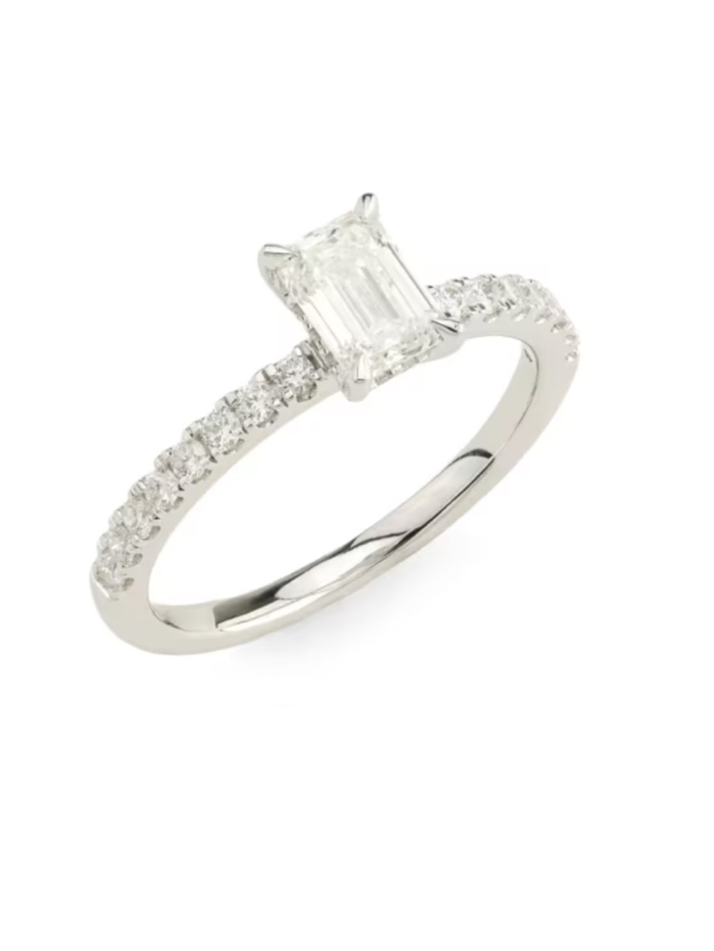 Badgley Mischka 14K White Gold Emerald-Cut Diamond Ring